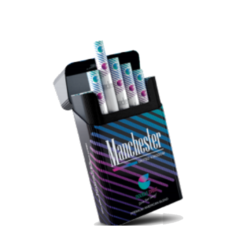 Site-owned catalogue image for Manchester Double Drive Blueberry Mint Cigarettes - 1 Carton (10 Packs)