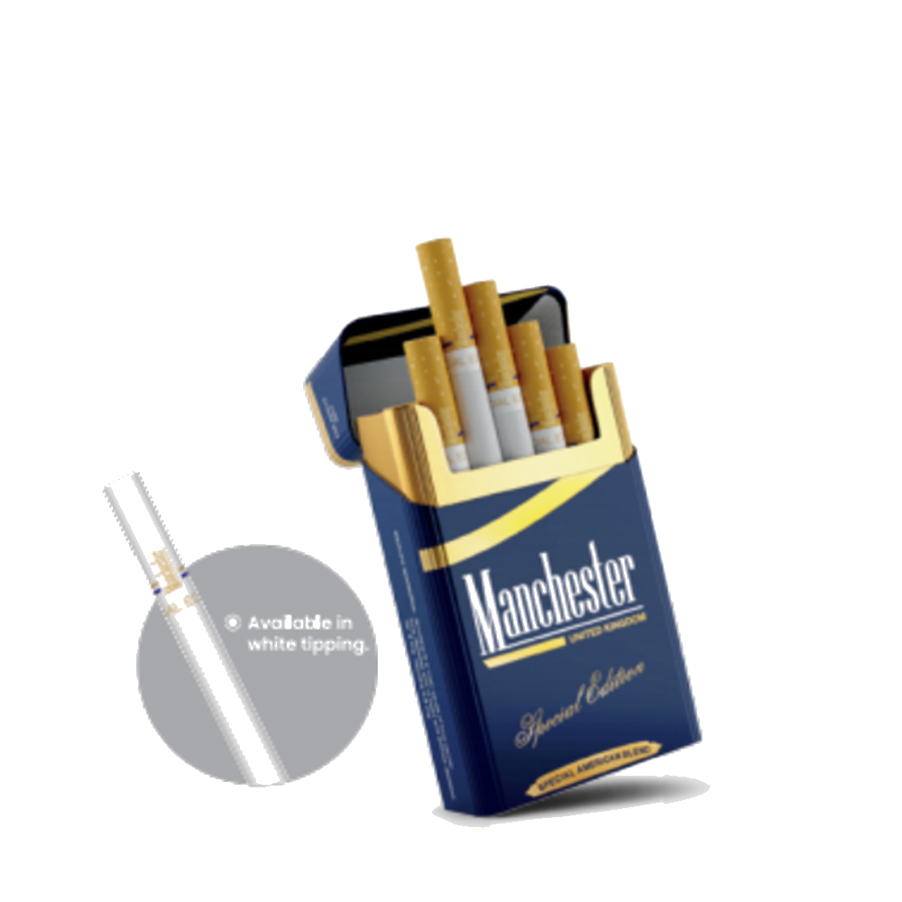 Manchester Special Edition Blue cigarette pack attached to Gryveno record SS-191